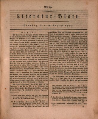 Morgenblatt für gebildete Stände. Literatur-Blatt (Morgenblatt für gebildete Stände) Dienstag 28. August 1827