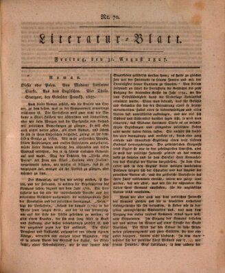 Morgenblatt für gebildete Stände. Literatur-Blatt (Morgenblatt für gebildete Stände) Freitag 31. August 1827