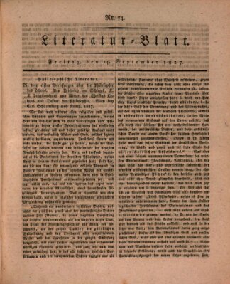 Morgenblatt für gebildete Stände. Literatur-Blatt (Morgenblatt für gebildete Stände) Freitag 14. September 1827