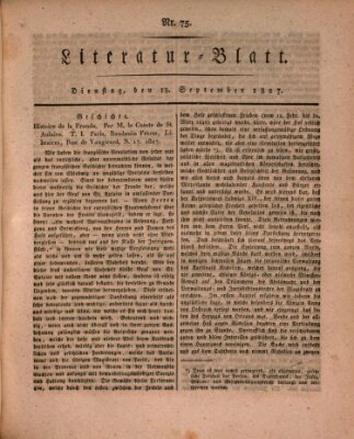 Morgenblatt für gebildete Stände. Literatur-Blatt (Morgenblatt für gebildete Stände) Dienstag 18. September 1827