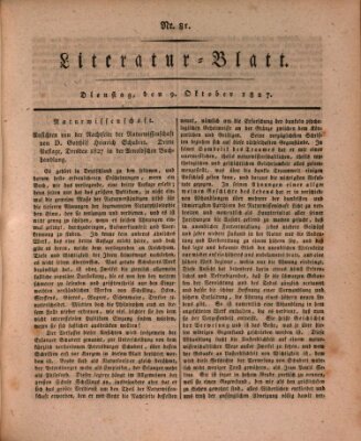 Morgenblatt für gebildete Stände. Literatur-Blatt (Morgenblatt für gebildete Stände) Dienstag 9. Oktober 1827