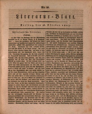 Morgenblatt für gebildete Stände. Literatur-Blatt (Morgenblatt für gebildete Stände) Freitag 26. Oktober 1827