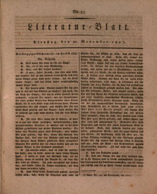 Morgenblatt für gebildete Stände. Literatur-Blatt (Morgenblatt für gebildete Stände) Dienstag 20. November 1827