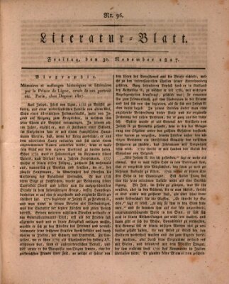 Morgenblatt für gebildete Stände. Literatur-Blatt (Morgenblatt für gebildete Stände) Freitag 30. November 1827