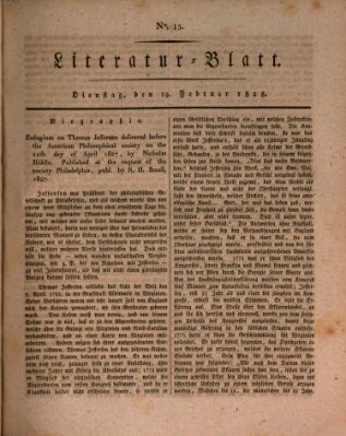 Morgenblatt für gebildete Stände. Literatur-Blatt (Morgenblatt für gebildete Stände) Dienstag 19. Februar 1828