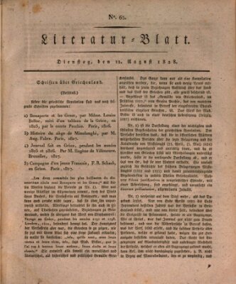 Morgenblatt für gebildete Stände. Literatur-Blatt (Morgenblatt für gebildete Stände) Dienstag 12. August 1828