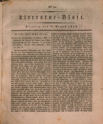 Morgenblatt für gebildete Stände. Literatur-Blatt (Morgenblatt für gebildete Stände) Freitag 15. August 1828