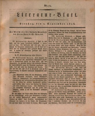 Morgenblatt für gebildete Stände. Literatur-Blatt (Morgenblatt für gebildete Stände) Dienstag 2. September 1828