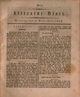 Morgenblatt für gebildete Stände. Literatur-Blatt (Morgenblatt für gebildete Stände) Freitag 12. September 1828