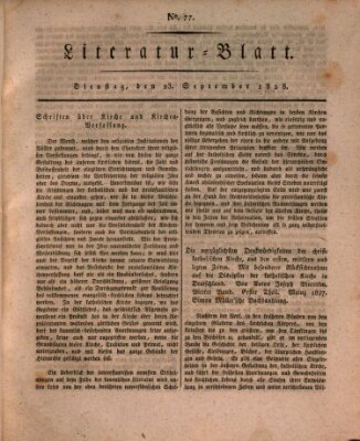 Morgenblatt für gebildete Stände. Literatur-Blatt (Morgenblatt für gebildete Stände) Dienstag 23. September 1828