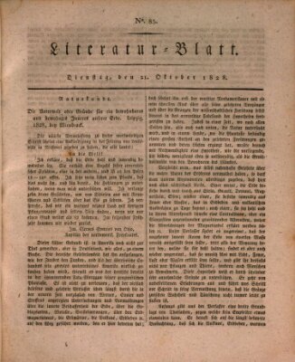 Morgenblatt für gebildete Stände. Literatur-Blatt (Morgenblatt für gebildete Stände) Dienstag 21. Oktober 1828