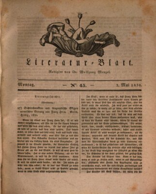 Morgenblatt für gebildete Stände. Literatur-Blatt (Morgenblatt für gebildete Stände) Montag 3. Mai 1830