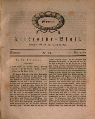 Morgenblatt für gebildete Stände. Literatur-Blatt (Morgenblatt für gebildete Stände) Montag 17. Mai 1830