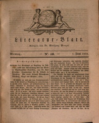 Morgenblatt für gebildete Stände. Literatur-Blatt (Morgenblatt für gebildete Stände) Montag 7. Juni 1830