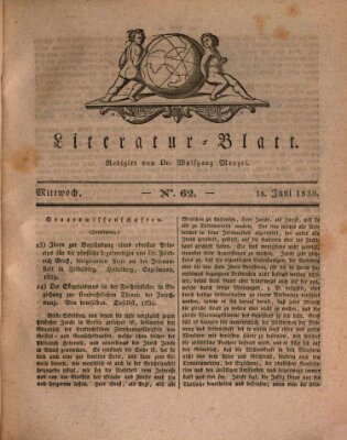 Morgenblatt für gebildete Stände. Literatur-Blatt (Morgenblatt für gebildete Stände) Mittwoch 16. Juni 1830