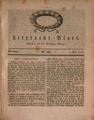 Morgenblatt für gebildete Stände. Literatur-Blatt (Morgenblatt für gebildete Stände) Montag 5. Juli 1830