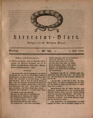 Morgenblatt für gebildete Stände. Literatur-Blatt (Morgenblatt für gebildete Stände) Freitag 9. Juli 1830