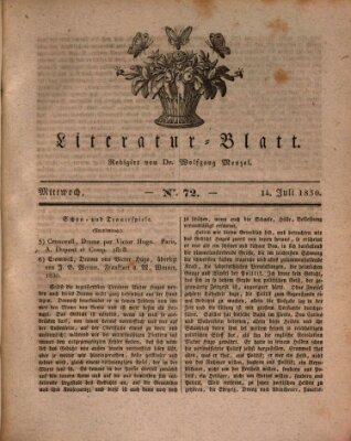 Morgenblatt für gebildete Stände. Literatur-Blatt (Morgenblatt für gebildete Stände) Mittwoch 14. Juli 1830