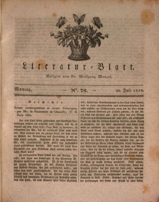 Morgenblatt für gebildete Stände. Literatur-Blatt (Morgenblatt für gebildete Stände) Montag 26. Juli 1830