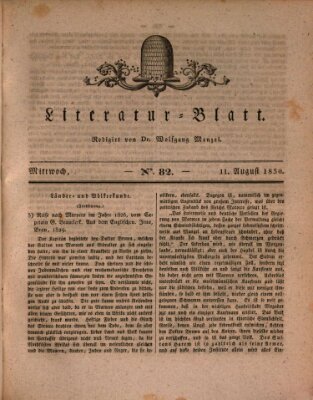 Morgenblatt für gebildete Stände. Literatur-Blatt (Morgenblatt für gebildete Stände) Mittwoch 11. August 1830