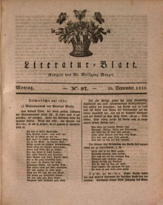 Morgenblatt für gebildete Stände. Literatur-Blatt (Morgenblatt für gebildete Stände) Montag 20. September 1830