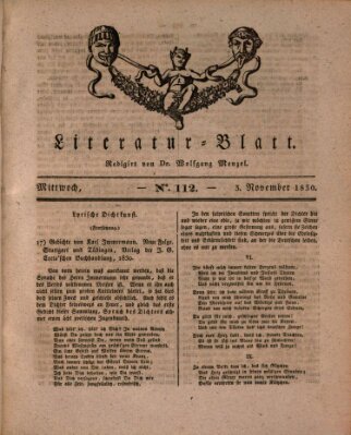 Morgenblatt für gebildete Stände. Literatur-Blatt (Morgenblatt für gebildete Stände) Mittwoch 3. November 1830