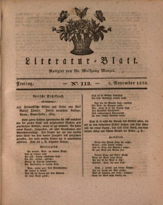 Morgenblatt für gebildete Stände. Literatur-Blatt (Morgenblatt für gebildete Stände) Freitag 5. November 1830