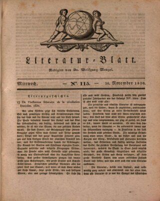 Morgenblatt für gebildete Stände. Literatur-Blatt (Morgenblatt für gebildete Stände) Mittwoch 10. November 1830