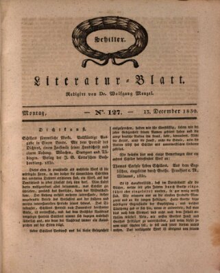 Morgenblatt für gebildete Stände. Literatur-Blatt (Morgenblatt für gebildete Stände) Montag 13. Dezember 1830