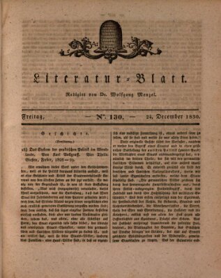 Morgenblatt für gebildete Stände. Literatur-Blatt (Morgenblatt für gebildete Stände) Freitag 24. Dezember 1830