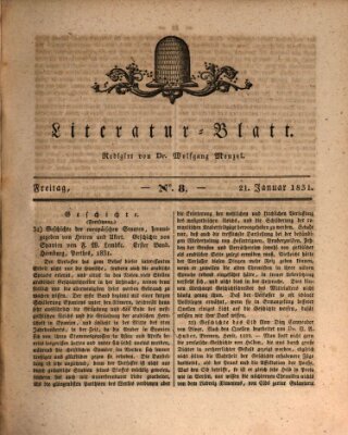 Morgenblatt für gebildete Stände. Literatur-Blatt (Morgenblatt für gebildete Stände) Freitag 21. Januar 1831