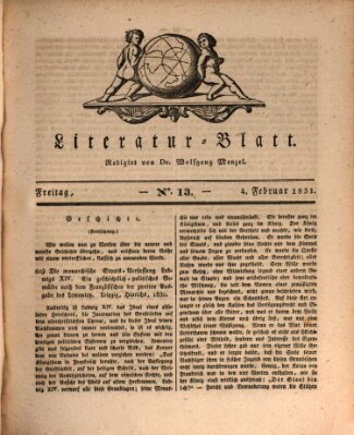 Morgenblatt für gebildete Stände. Literatur-Blatt (Morgenblatt für gebildete Stände) Freitag 4. Februar 1831