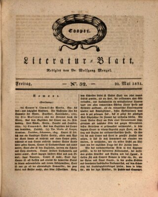 Morgenblatt für gebildete Stände. Literatur-Blatt (Morgenblatt für gebildete Stände) Freitag 20. Mai 1831