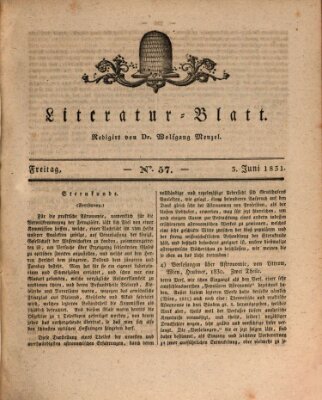 Morgenblatt für gebildete Stände. Literatur-Blatt (Morgenblatt für gebildete Stände) Freitag 3. Juni 1831