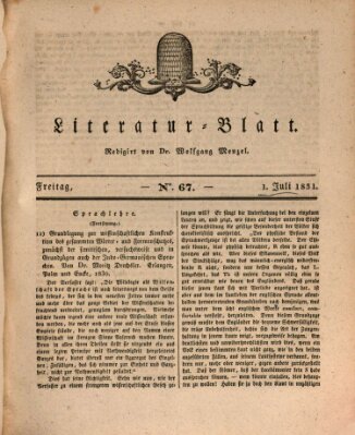 Morgenblatt für gebildete Stände. Literatur-Blatt (Morgenblatt für gebildete Stände) Freitag 1. Juli 1831