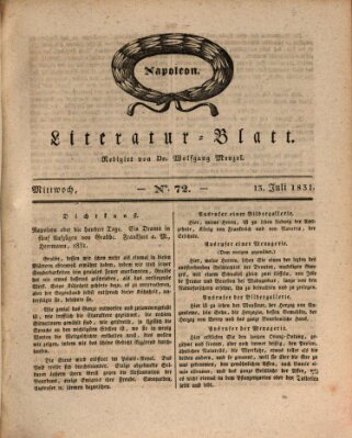 Morgenblatt für gebildete Stände. Literatur-Blatt (Morgenblatt für gebildete Stände) Mittwoch 13. Juli 1831