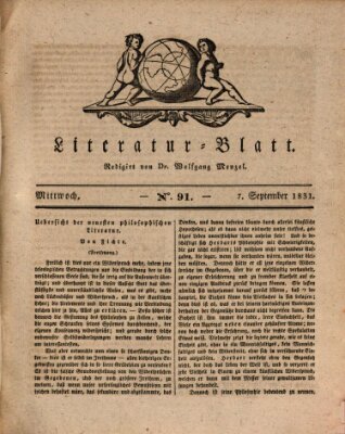 Morgenblatt für gebildete Stände. Literatur-Blatt (Morgenblatt für gebildete Stände) Mittwoch 7. September 1831