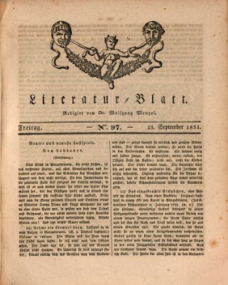 Morgenblatt für gebildete Stände. Literatur-Blatt (Morgenblatt für gebildete Stände) Freitag 23. September 1831