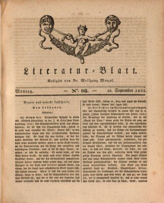 Morgenblatt für gebildete Stände. Literatur-Blatt (Morgenblatt für gebildete Stände) Montag 26. September 1831