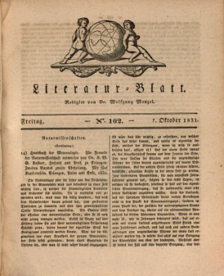 Morgenblatt für gebildete Stände. Literatur-Blatt (Morgenblatt für gebildete Stände) Freitag 7. Oktober 1831