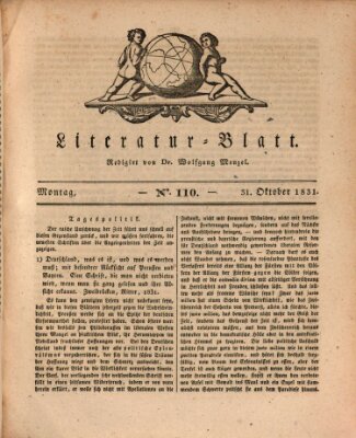 Morgenblatt für gebildete Stände. Literatur-Blatt (Morgenblatt für gebildete Stände) Montag 31. Oktober 1831