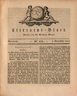 Morgenblatt für gebildete Stände. Literatur-Blatt (Morgenblatt für gebildete Stände) Mittwoch 2. November 1831