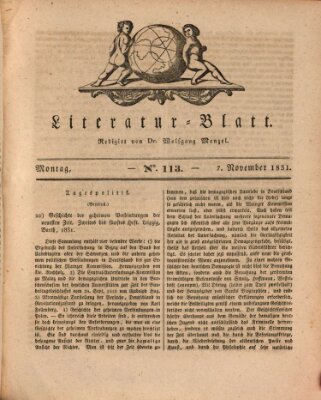 Morgenblatt für gebildete Stände. Literatur-Blatt (Morgenblatt für gebildete Stände) Montag 7. November 1831