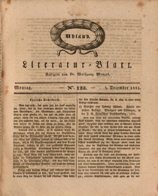 Morgenblatt für gebildete Stände. Literatur-Blatt (Morgenblatt für gebildete Stände) Montag 5. Dezember 1831