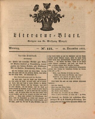 Morgenblatt für gebildete Stände. Literatur-Blatt (Morgenblatt für gebildete Stände) Montag 26. Dezember 1831