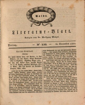 Morgenblatt für gebildete Stände. Literatur-Blatt (Morgenblatt für gebildete Stände) Freitag 30. Dezember 1831