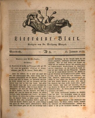 Morgenblatt für gebildete Stände. Literatur-Blatt (Morgenblatt für gebildete Stände) Mittwoch 11. Januar 1832