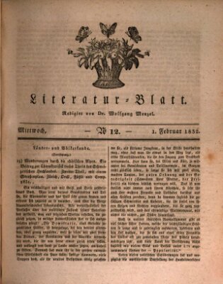 Morgenblatt für gebildete Stände. Literatur-Blatt (Morgenblatt für gebildete Stände) Mittwoch 1. Februar 1832