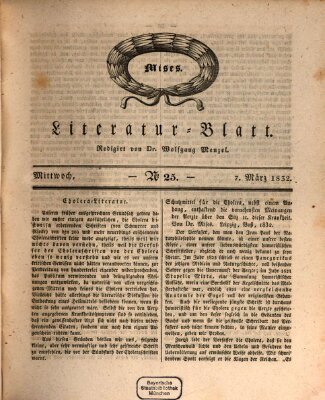 Morgenblatt für gebildete Stände. Literatur-Blatt (Morgenblatt für gebildete Stände) Mittwoch 7. März 1832