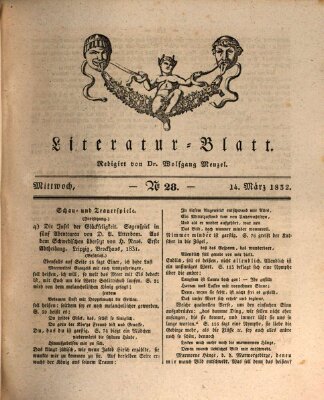 Morgenblatt für gebildete Stände. Literatur-Blatt (Morgenblatt für gebildete Stände) Mittwoch 14. März 1832